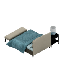 isometrico Camera da letto 3d rendere png