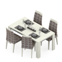 Isometric Table Set 3D render png