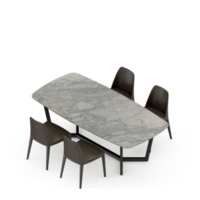 Isometric Table Set 3D render png