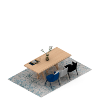 renderização 3d de mesa isométrica png