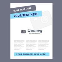 Camera Title Page Design for Company profile annual report presentations leaflet Brochure Vector Background