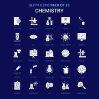 Chemistry White icon over Blue background 25 Icon Pack vector