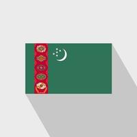 vector de diseño de sombra larga de bandera de turkmenistán