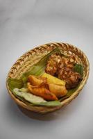 Indonesian snacks called gorengan photo