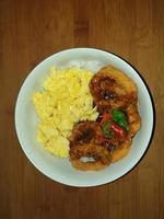 Rice Bowl food that is arranged elegantly and temptingly on the bowl photo