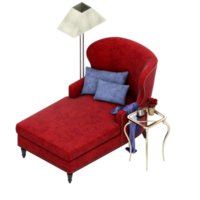 sillón isométrico aislado 3d render png