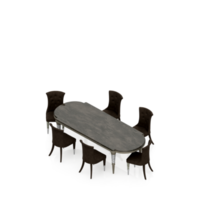 Isometric Table Set 3D render png
