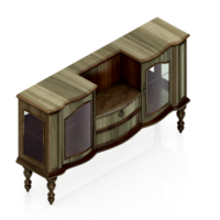 renderização 3d de gabinete isométrico png