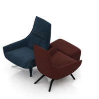 sillón isométrico aislado 3d render png