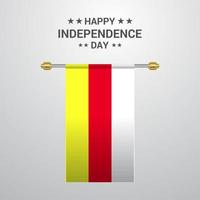 North Ossetia Independence day hanging flag background vector