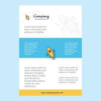 Template layout for Rocket comany profile annual report presentations leaflet Brochure Vector Background