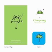 Raining and Umbrella Company Logo App Icon and Splash Page Design Creative Business App Design Elements vector