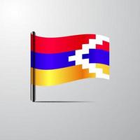 Nagorno Karabakh Republic waving Shiny Flag design vector