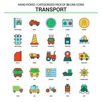 conjunto de iconos de línea plana de transporte diseño de iconos de concepto de negocio vector