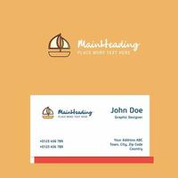 Boat logo Design with business card template Elegant corporate identity Vector