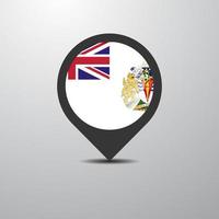 pin de mapa del territorio antártico británico vector