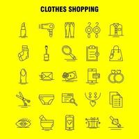 Clothes Shopping Line Icon for Web Print and Mobile UXUI Kit Such as File Sale Shopping Rate Shopping Hand Bag Tag Pictogram Pack Vector