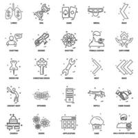 25 conjunto de iconos de línea de mezcla de concepto de negocio vector