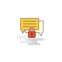 Flat Secure chat Icon Vector