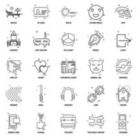 25 Business Concept Mix Line Icon set vector