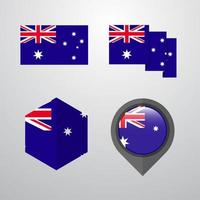 vector de conjunto de diseño de bandera de australia