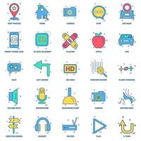 25 Business Concept Mix Flat Color Icon set vector