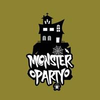 Monster party design with creative design vector