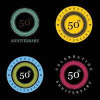 Celebrating anniversary badges with elegent design vector