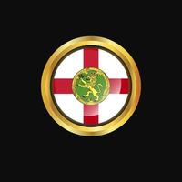 Alderney flag Golden button vector