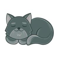 Vector illustration cute grey pets cat sleep.