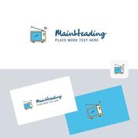 Television vector logotype with business card template Elegant corporate identity Vector