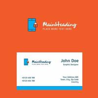 Phone locked logo Design with business card template Elegant corporate identity Vector