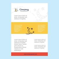 Template layout for Crescent and stars comany profile annual report presentations leaflet Brochure Vector Background