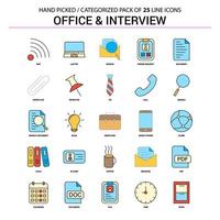 Office and Interview Flat Line Icon Set Business Concept Icons Design vector