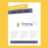 Seo bulb Title Page Design for Company profile annual report presentations leaflet Brochure Vector Background