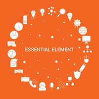 Essential Element Icon Set Infographic Vector Template