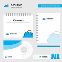 Clouds Logo Calendar Template CD Cover Diary and USB Brand Stationary Package Design Vector Template