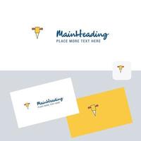 Jack hammer vector logotype with business card template Elegant corporate identity Vector