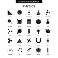 conjunto de iconos de vector de glifo de física