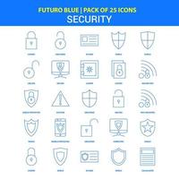 Security Icons Futuro Blue 25 Icon pack vector