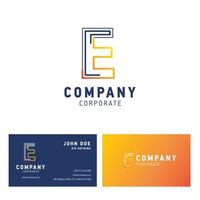 diseño de logotipo de empresa e con vector de tarjeta de visita