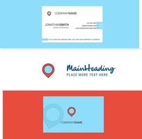 Beautiful Map navigation Logo and business card vertical Design Vector