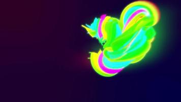 diseño de movimiento de animación en bucle abstracto con hermosas figuras y espirales giratorias eléctricas de energía luminosa multicolor volumétrica brillante, líneas 3d sobre un fondo oscuro en alta resolución 4k video