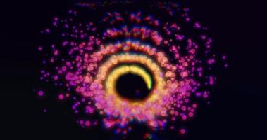 Abstract animation motion design with a beautiful purple funnel swirl of particles of bright glowing smoke magical energy effect on a black background in high resolution 4k video