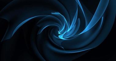 Abstract background, video in high quality 4k. A blue moving spiral of lines and a wave similar to a magical energy beautiful glowing smoke in space