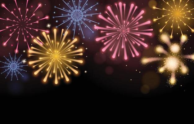 Colorful Fireworks in Sky for Celebration