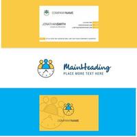 Beautiful Team on time Logo and business card vertical Design Vector