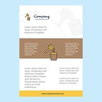 Template layout for Honey comany profile annual report presentations leaflet Brochure Vector Background