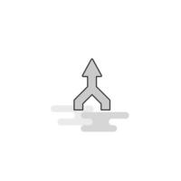 Up arrow Web Icon Flat Line Filled Gray Icon Vector