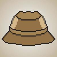 Bucket hat pixel art on white background vector